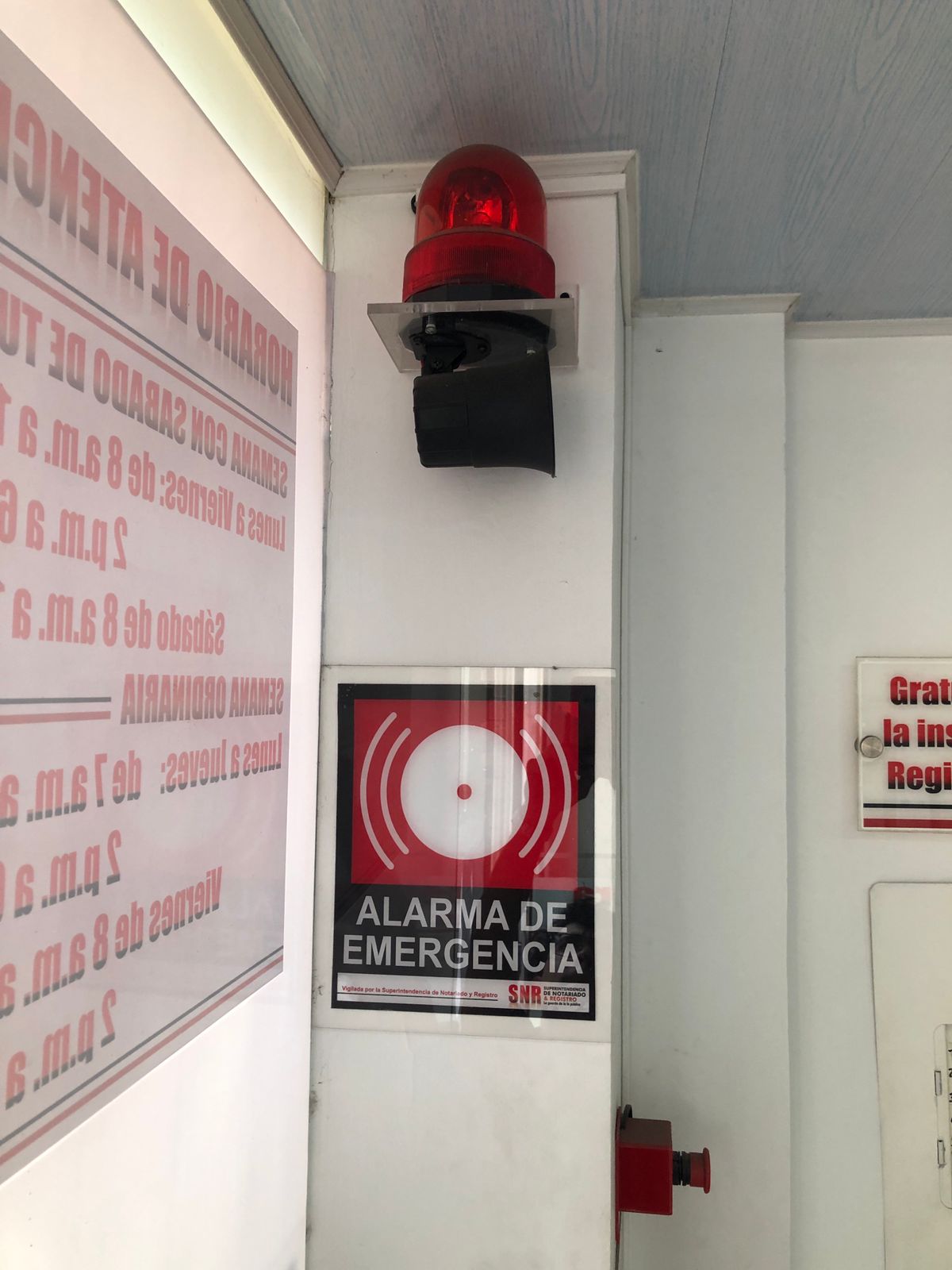 alarma de emergencia sonora/visual