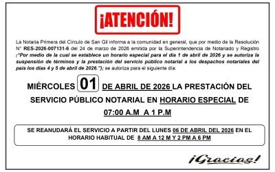 «Horario Especial Servicio Notarial en Semana Santa»